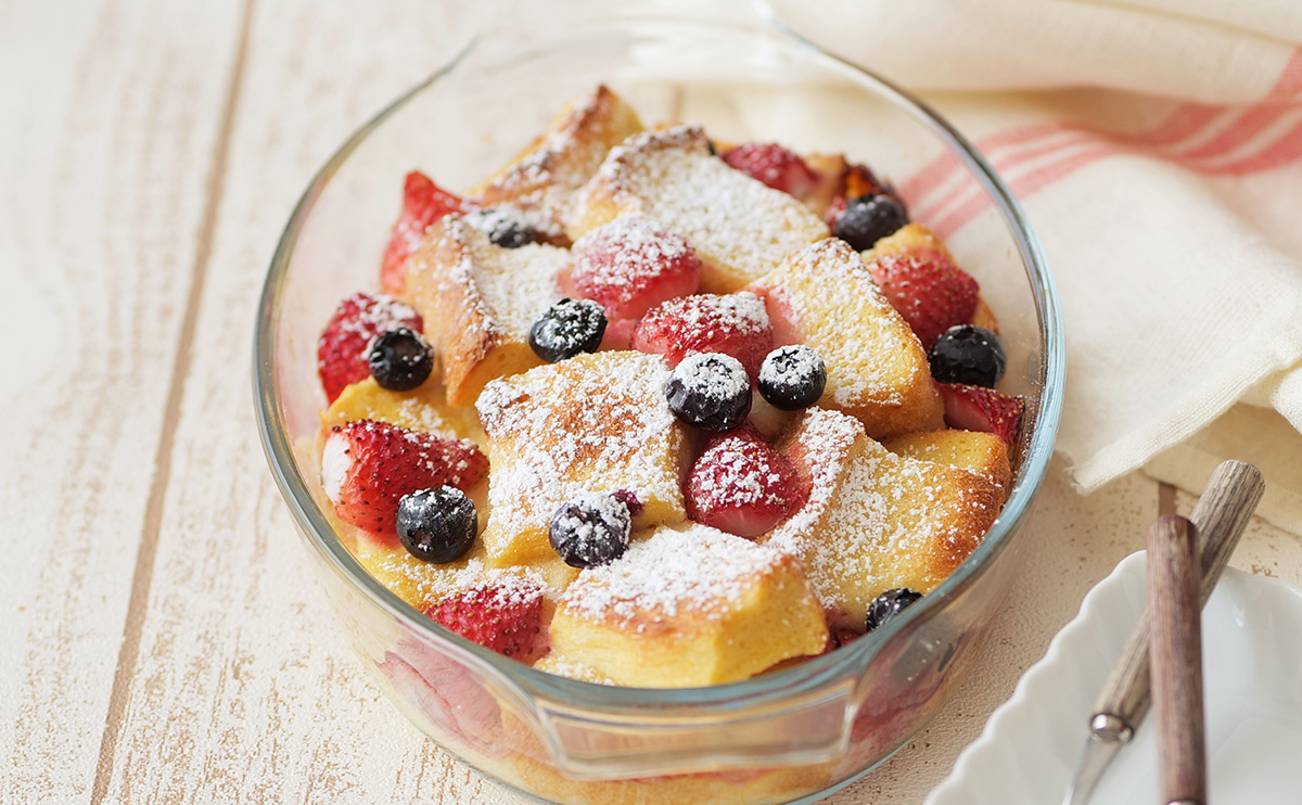 いちごの豆乳パンプディング